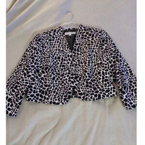 Kasper Women's Size 6 Open Front Lined Animal Printed Bolero Jacket